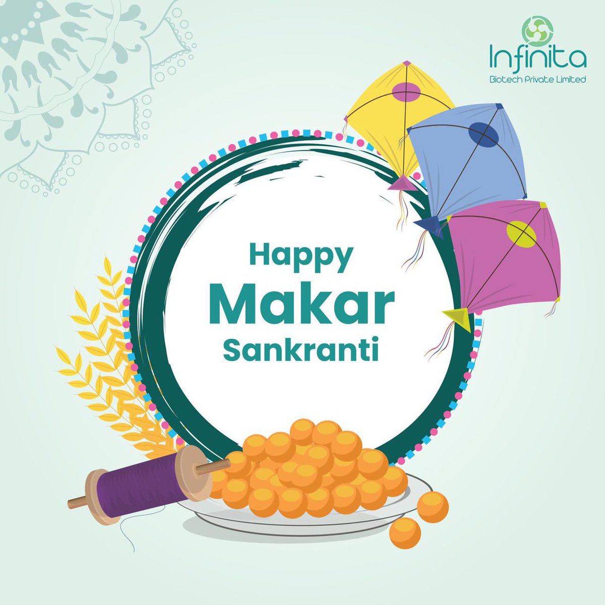 infinitabiotech's tweet photo. Hope you always soar high just like the colorful kites that dot the sky! Wishing you and your family a very Happy &amp; Safe Makar Sankrati! 🪁✨

#enzymes #enzymemanufacturer #biotechnology  #infinitabiotech #enzymes #manufacturingindustry #kitefestival #kiteflying #makarsankranti https://t.co/0siDbRrKOy