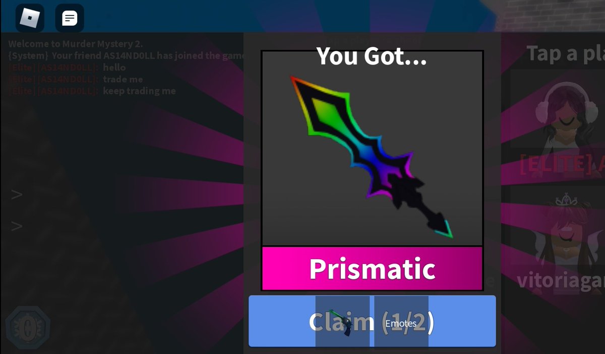 zviicandy's tweet photo. @p4ndoraqt is trusted! I went first with a FR Evil Unicorn in am and she gave me 10 godlys in mm2♡ ( I forgot the mm2 prints srry but this is one of the godlys that i got ) https://t.co/CdXv48Tq4q