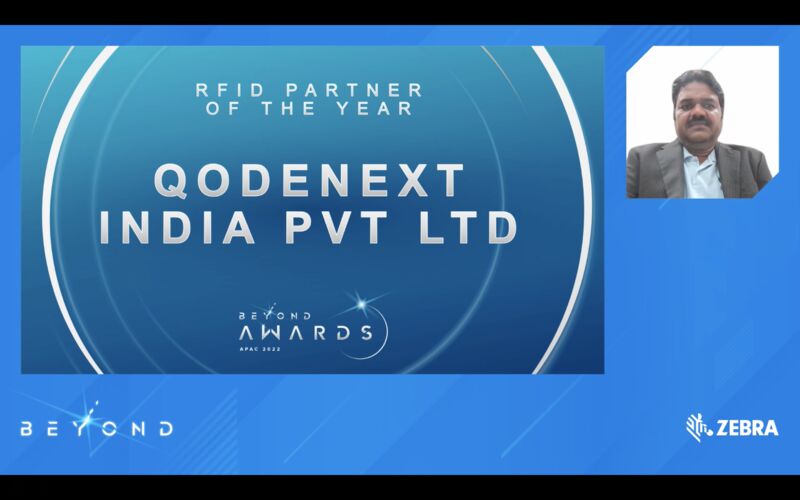 QodeNext's tweet photo. Qodenext has been awarded the Best RFID partner in APAC region by @ZebraTechnology.

Kudos to all Qodenexters! Big shoutout to our partners,Zebra teams and most importantly our customers.

#zebracps2022 #RFID #IIOT #Industry40 #aidc #supplychains https://t.co/RlCRDkloVl