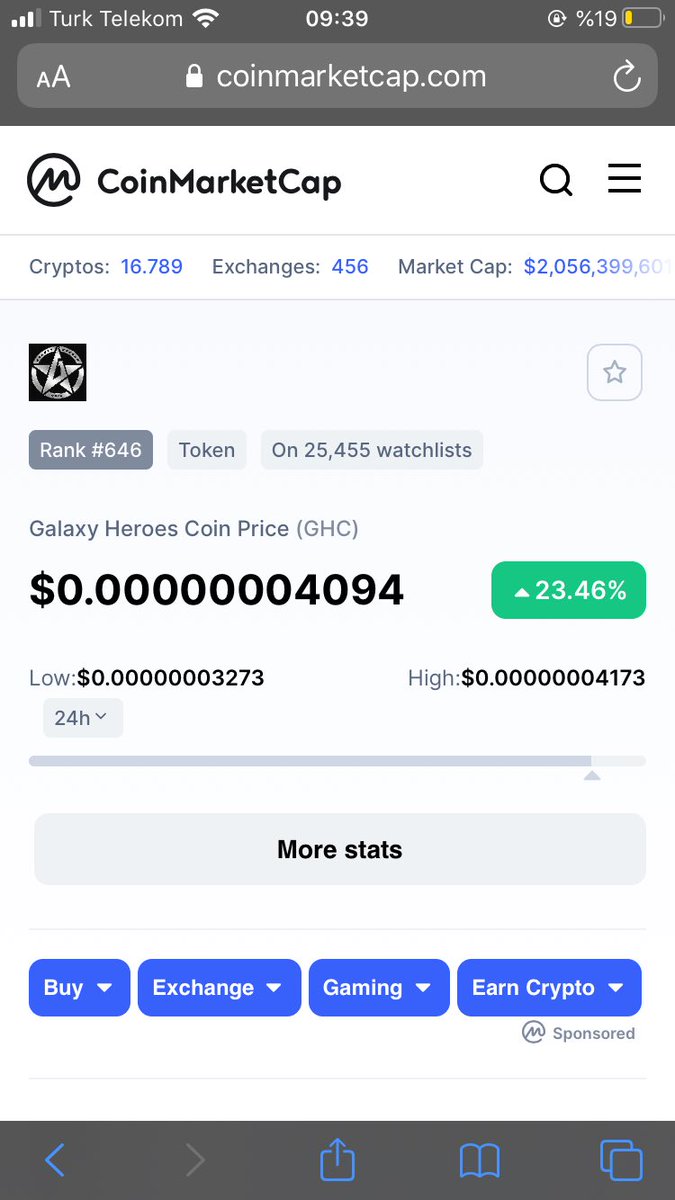 cryptolegennd's tweet photo. Anlık fiyat $GHC @GalaxyHeroesGHC https://t.co/0RtcGTWXST