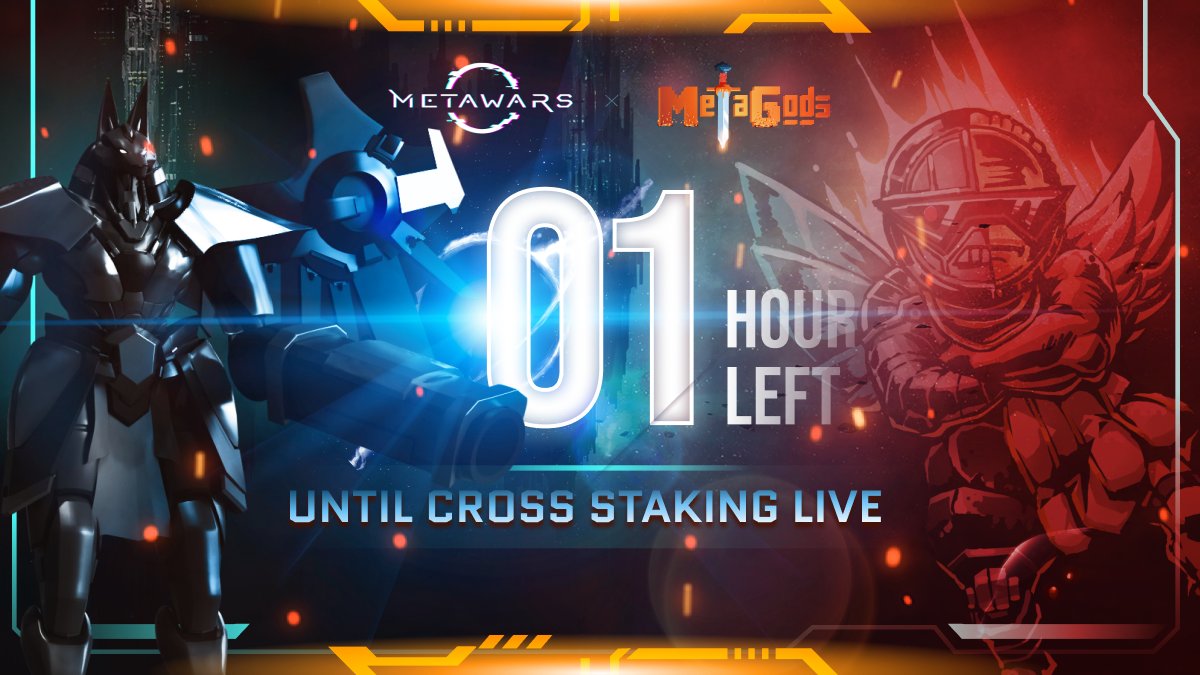 MetaWarsNFT's tweet image. Today is the day #MetaWarriors 🤖

#MetaWars x @PlayMetaGods #CrossStaking Event is going live in just 1 HOUR!

Are you ready to get your EXCLUSIVE crossover #NFT characters? 👀