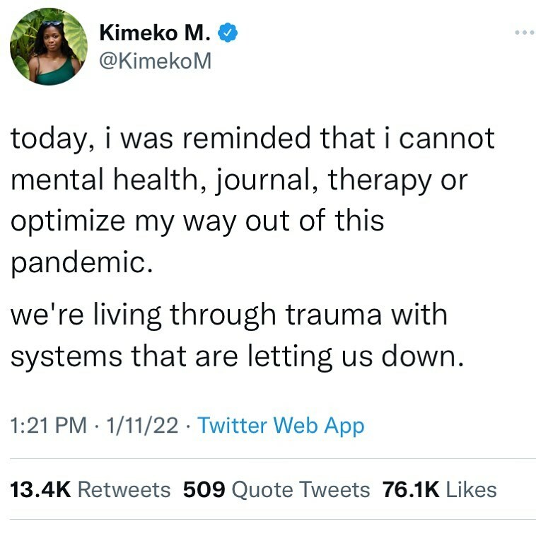 codeburnout's tweet image. These systems failed us. 
Tweet by @kimxko