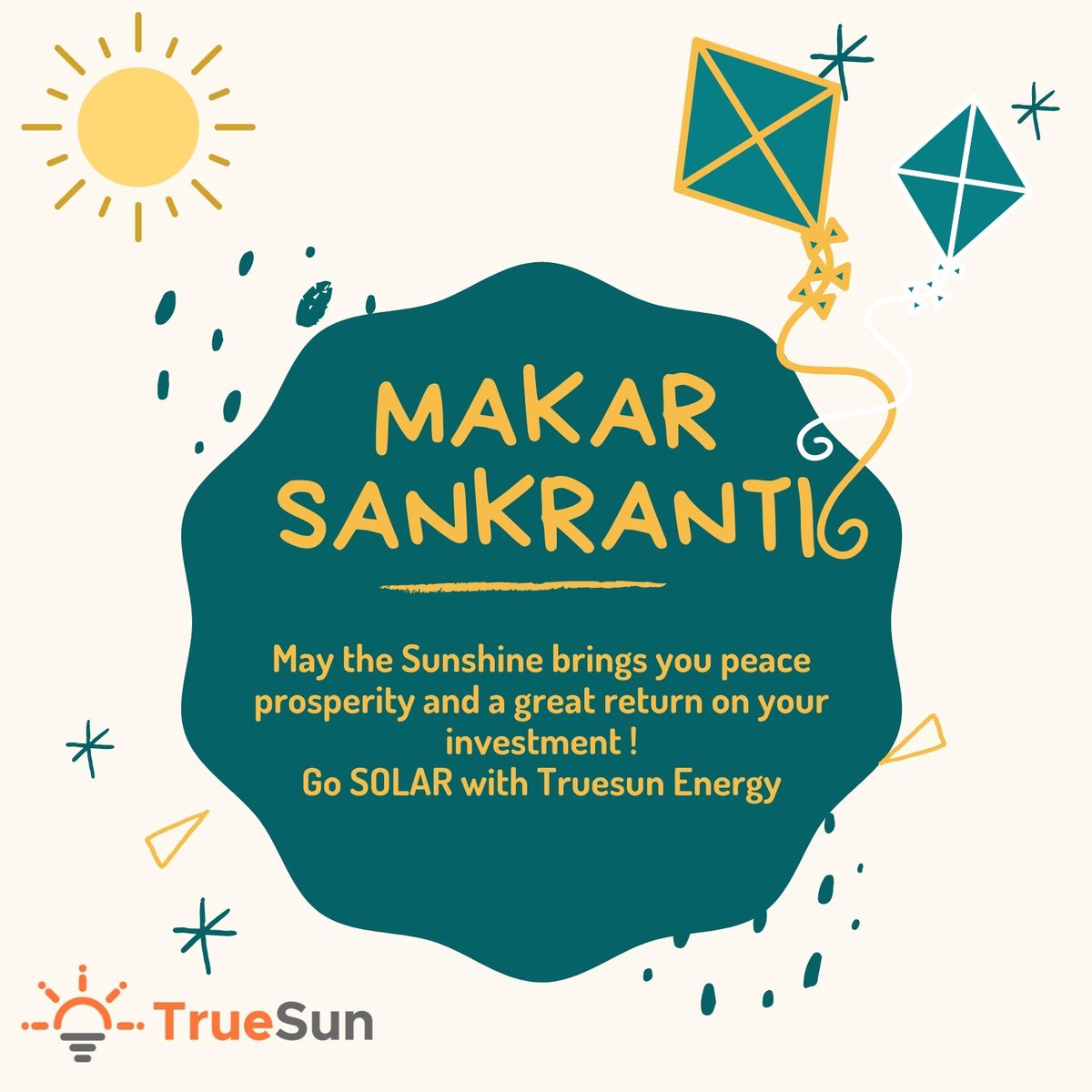 TrueSunEnergy's tweet photo. Today nature will make a shift. Sun will shift from Dakshinayan to Utrayan but continues to promise sunshine. May this sunshine brings you positivity and happiness. Happy Makar Sankranti, Pongal, Lohri and Bihu.
#makarsankranti #festival #sunshine #solarpower #solarrooftop https://t.co/Ot5827x3do