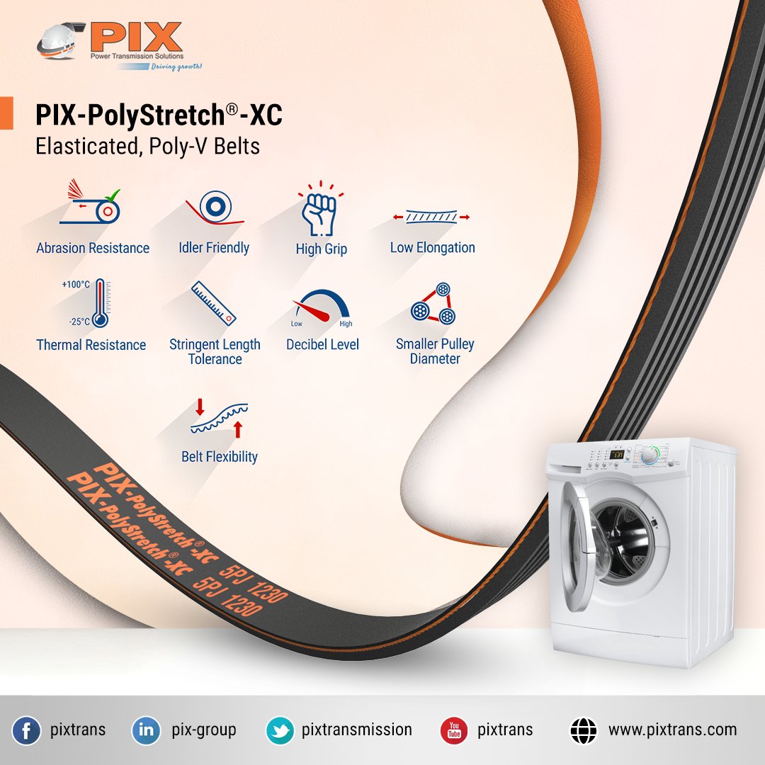 pixtrans's tweet photo. PIX-PolyStretch®-XC (Elasticated Poly-V Belts)
#PixTransmissions #PixTrans #PIXForce #PIXTransmissionsLtd #EUROPAGES @EUROPAGES #wlw @wlw @AgriExpo.VirtualExpo @BearingNetOfficial #DirectIndustry #BearingNetOfficial https://t.co/mtgt3dnoyp