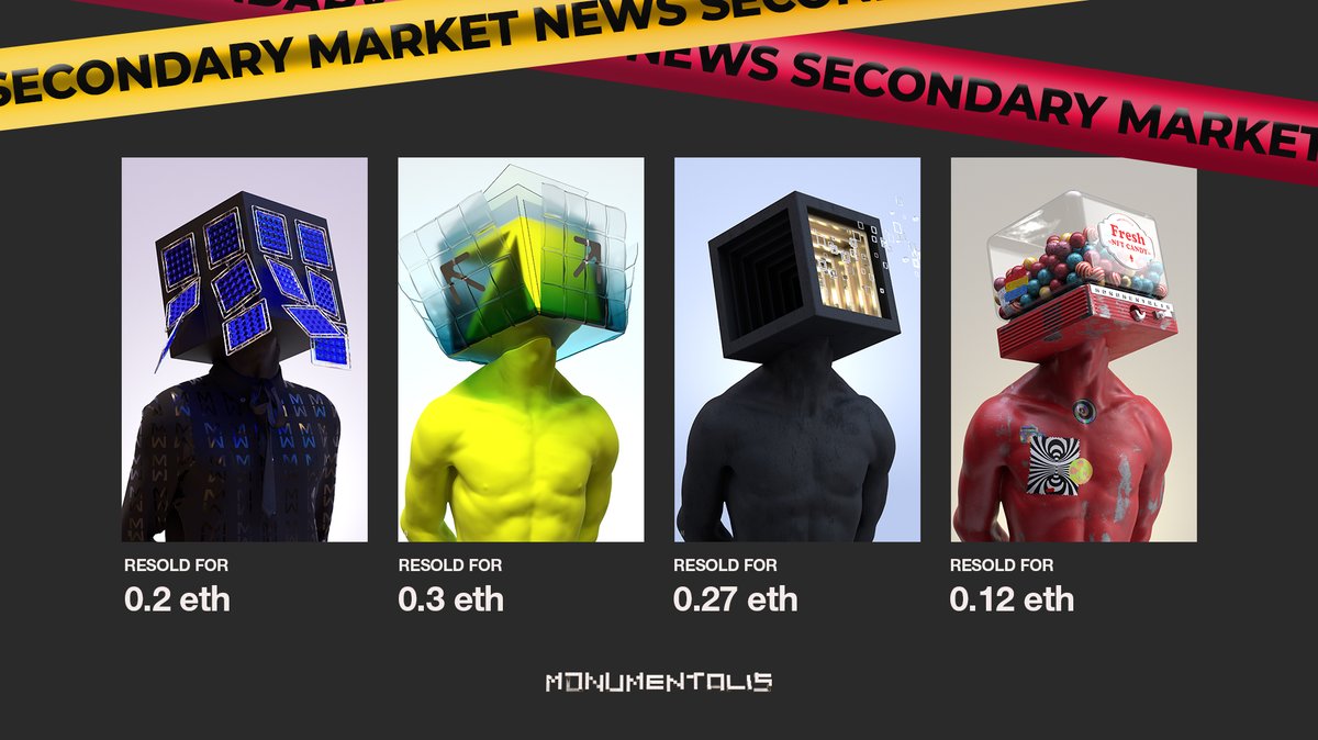 🟥 Secondary Market News.
Resale #Monumentalis of Heroes in the Last Days.

🟩 Choose your hero in the secondary market: opensea.io/collection/mon…

#NFTs #opensea #OpenSeaNFT #NFTCollection #nftcollector #NFTCommunity #NFTartist #nftart #ETH #cryptoart #cryptoinvestor