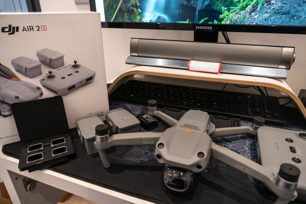 droneglasgow's tweet photo. Unboxed and ready to fly. Our newest fleet member. The DJI Air 2S. 5k ready and raring to go. https://t.co/jMAhYSlsMQ