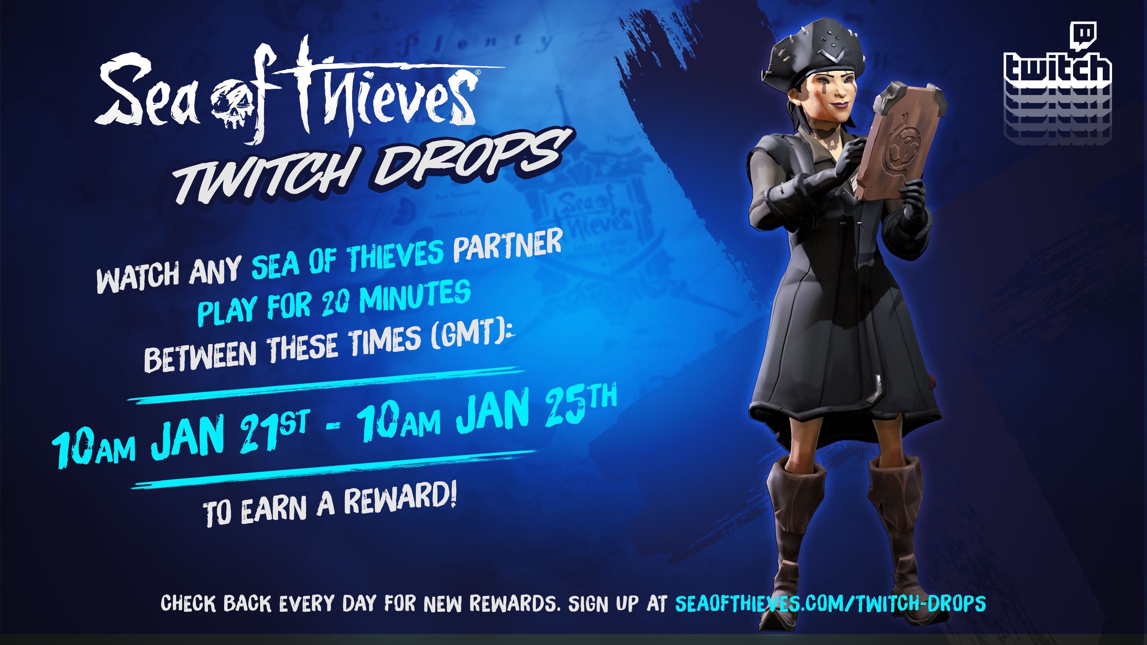 Sea Of Thieves Snag Three More Pieces Of The Dusky Twilight Hunter Gear Plus A Flirtatious Emote One Week From Today Via Twitch Drops Earn Them By Watching Mins
