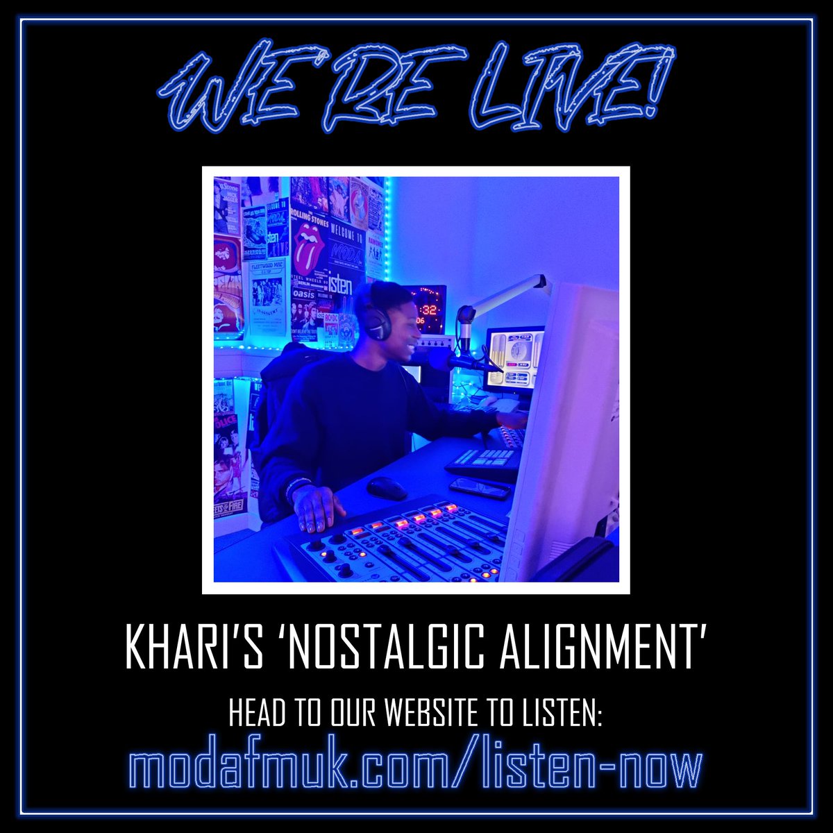 There is still time to catch Khari's show 'nostalgic alignment'! Tune in on modafmuk.com/listen-now #modafm #modafmuk #birminghammusic #birminghamradio #radio #music #fashion #culture #birmingham