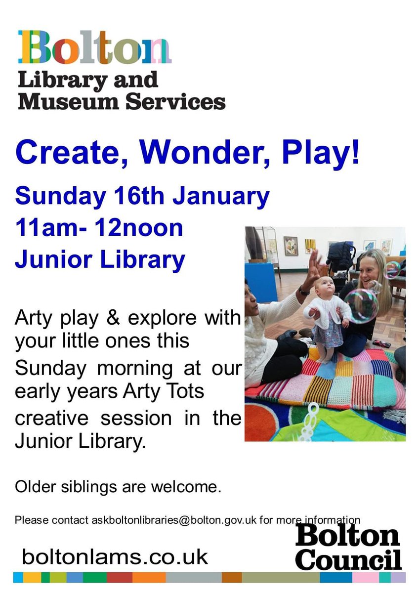 Sam Elliott (@samelliott1) on Twitter photo Event for little ones at <a href="/BoltonLMS/">Libs and Museums</a> on Sunday. Really good for grown ups who work during the week and can’t make the usual baby and toddler groups. I would have loved this! Event for little ones at <a href="/BoltonLMS/">Libs and Museums</a> on Sunday. Really good for grown ups who work during the week and can’t make the usual baby and toddler groups. I would have loved this!
