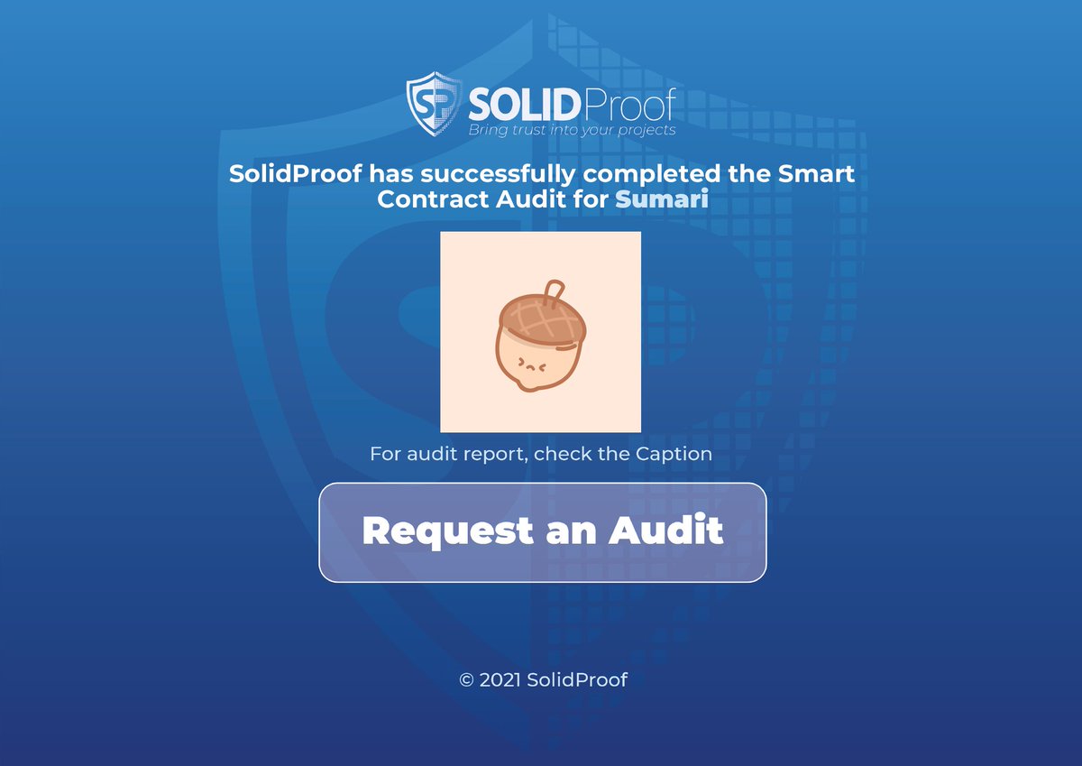 We are happy to announce that we have completed the smart contract audit for @SumariFinance
  
Need an audit?
solidproof.io/contact

Check out the full audit report here:
github.com/solidproof/sma…

#SmartContracts #Blockchain