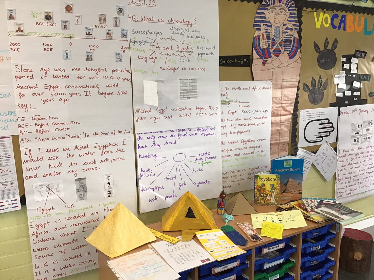 MountStewartSch's tweet photo. For Home Learning we have been making projects like pyramid models, writing facts about Ancient Egypt and hieroglyphic bookmarks! #tmssyear3 #tmsshomelearning https://t.co/OqQeQIlZ2g