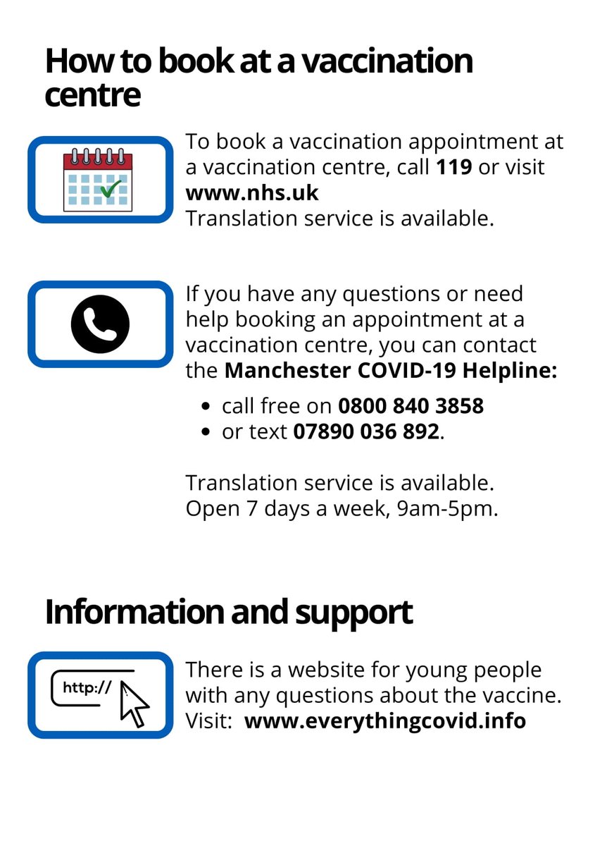 MCCCheetham's tweet image. Getting young people vaccinated will give them the best protection against COVID-19💉

Teams are vaccinating next week at Eden Boys and Girls school❗️

Listen to this message from Dr Ahmed explaining why it's important for young people to get vaccinated: vimeo.com/665555122