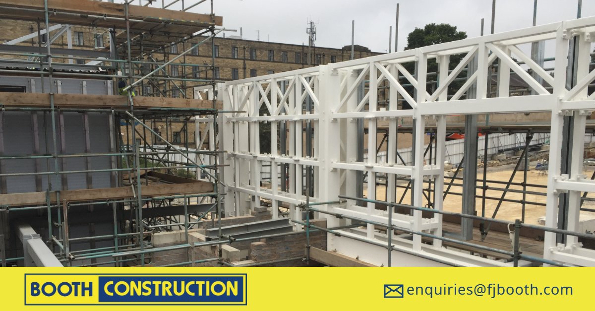 In 2016 we worked with @BAMConstructUK at <a href="/BTHFT/">Bradford Teaching Hospitals NHS FT</a> Bradford Royal Infirmary to deliver a new 3-storey Ward Block 2 and mods to existing WB1 and CCU, to create 80 beds.

c.650 tonnes including 65te @KloecknerUK cellular beams and 40te architectural steel.

▶️fjbooth.com