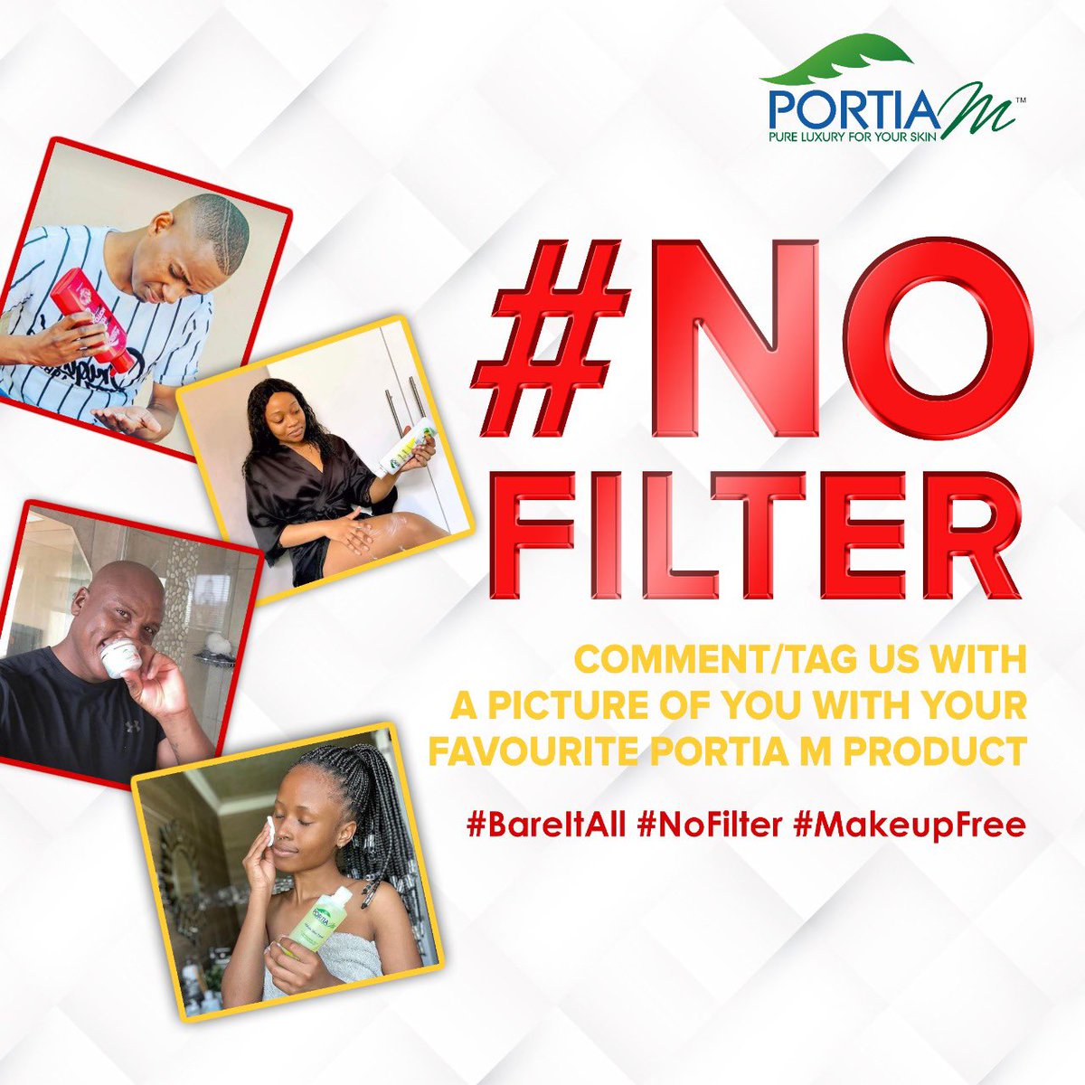 PortiaM_Skin's tweet photo. Let’s get those Filter Free pictures going!✨🥰💃
#BareItAllWithPortiaM #NoFilterChallange #MakeUpFreeGlow
https://t.co/qHZhwHbIgO https://t.co/9C87Mo10kW