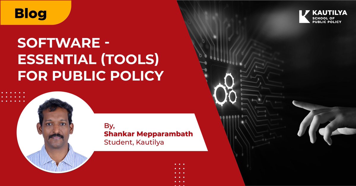 KautilyaSPP's tweet photo. How and what kind of software tools help simplify policymaking processes? Our student Shankar Mepparambath, tells us more: https://t.co/CuWy79qKoo

#Technology #Software #TechTools #PublicPolicy https://t.co/W5O8jXMRMV