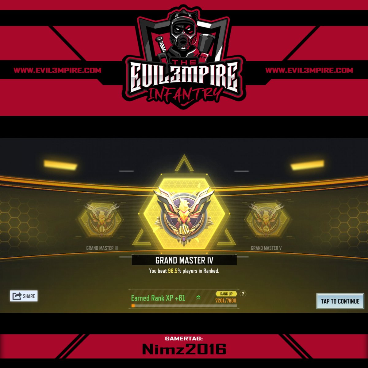 Nimz2016's tweet photo. Getting closer!! 😍😍 @EVIL3MPIRE_ ❤❤ #CoDMobile #callofdutymoblie #codm #gamergirl #roadtolegendary https://t.co/f2b8R1p3WJ