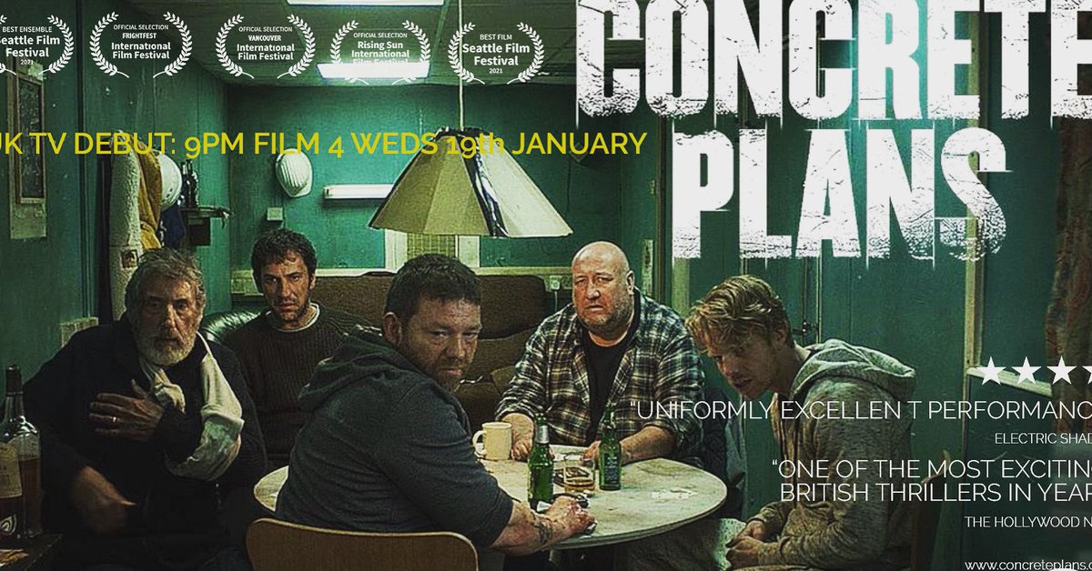 Oh look what makes its UK TV debut on Film4 at 9pm on Weds.. why it’s only #concreteplans check out what The Hollywood News calls “one of the most exciting British thrillers in years” featuring @SteveSpeirs4