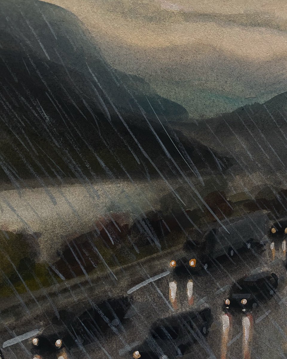 Sydneydraws's tweet photo. A rainy highway https://t.co/kuNDBPW5qS