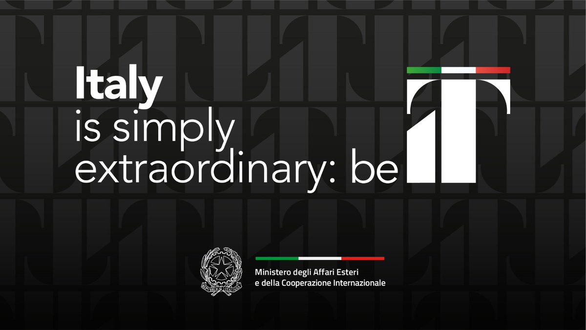 ItalyMFA_int's tweet photo. Italy is passion and style; a mix of heritage, diversity and excellence. A country of great culture, innovation and creativity 🇮🇹
#beItaly #ITiscool #beIT is the new promotional project of #ItalyMFA and @ITAtradeagency
Find out more 👉 https://t.co/6yGTNE4ZqR https://t.co/TprEo97PXN