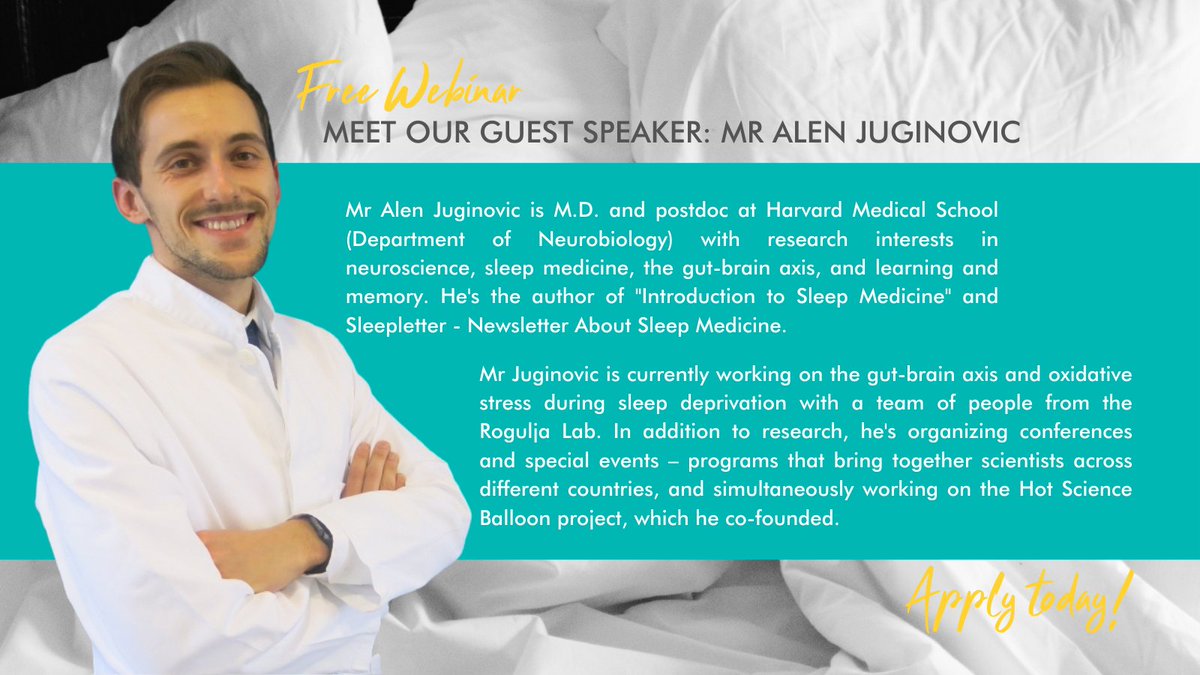 BiocrystalLtd's tweet photo. #freewebinar The Science of Sleep: Why we can't sleep and how it affects us / Wednesday, January 19th, starting at 4:00 PM (CET).

Let us introduce you to Mr Alen Juginovic, M.D. and postdoc at Harvard Medical School. Apply today, limited availibility: https://t.co/5SNiojz5o7. https://t.co/RuCYdNAMP0
