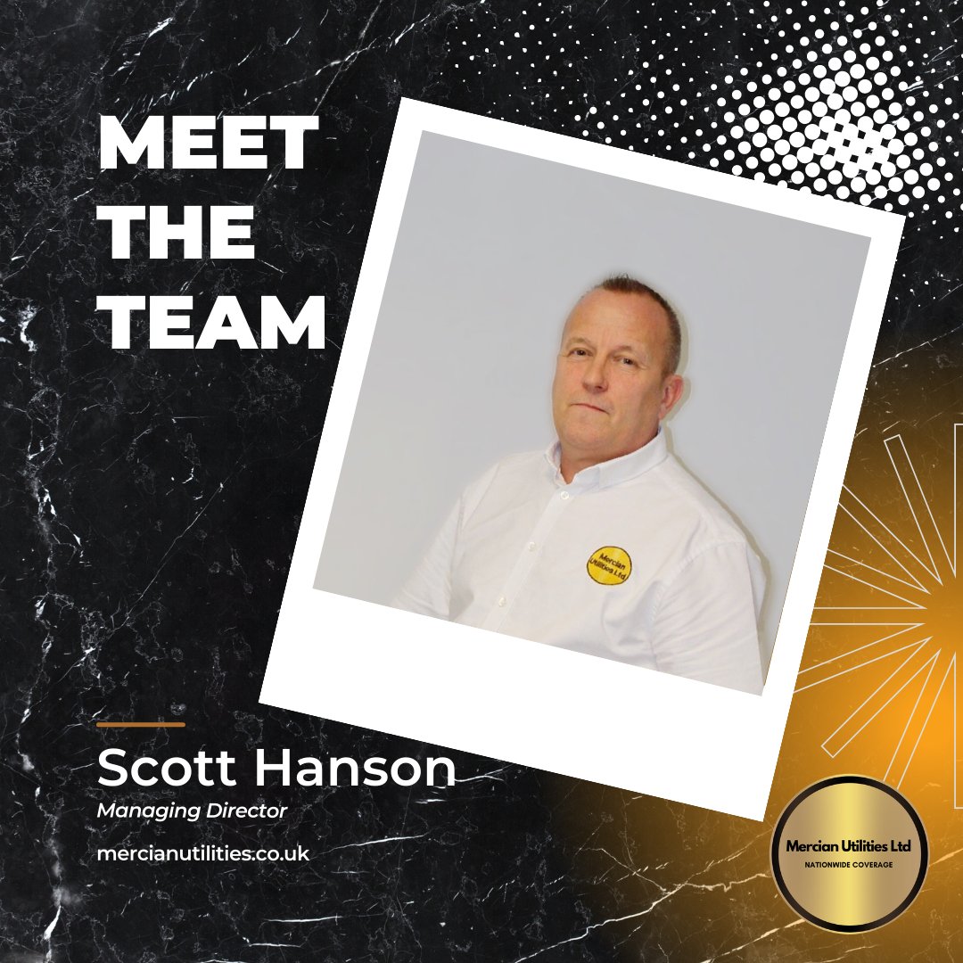 ‍Meet Scott Hanson – Managing Director of Mercian Utilities Ltd
Scott established the company that would deliver on its promises to the utility sector. His mission - 'deliver right first time, every time' 😀👌

#meettheteam  #businessowneruk #utilitycompany #mercianutilitiesltd