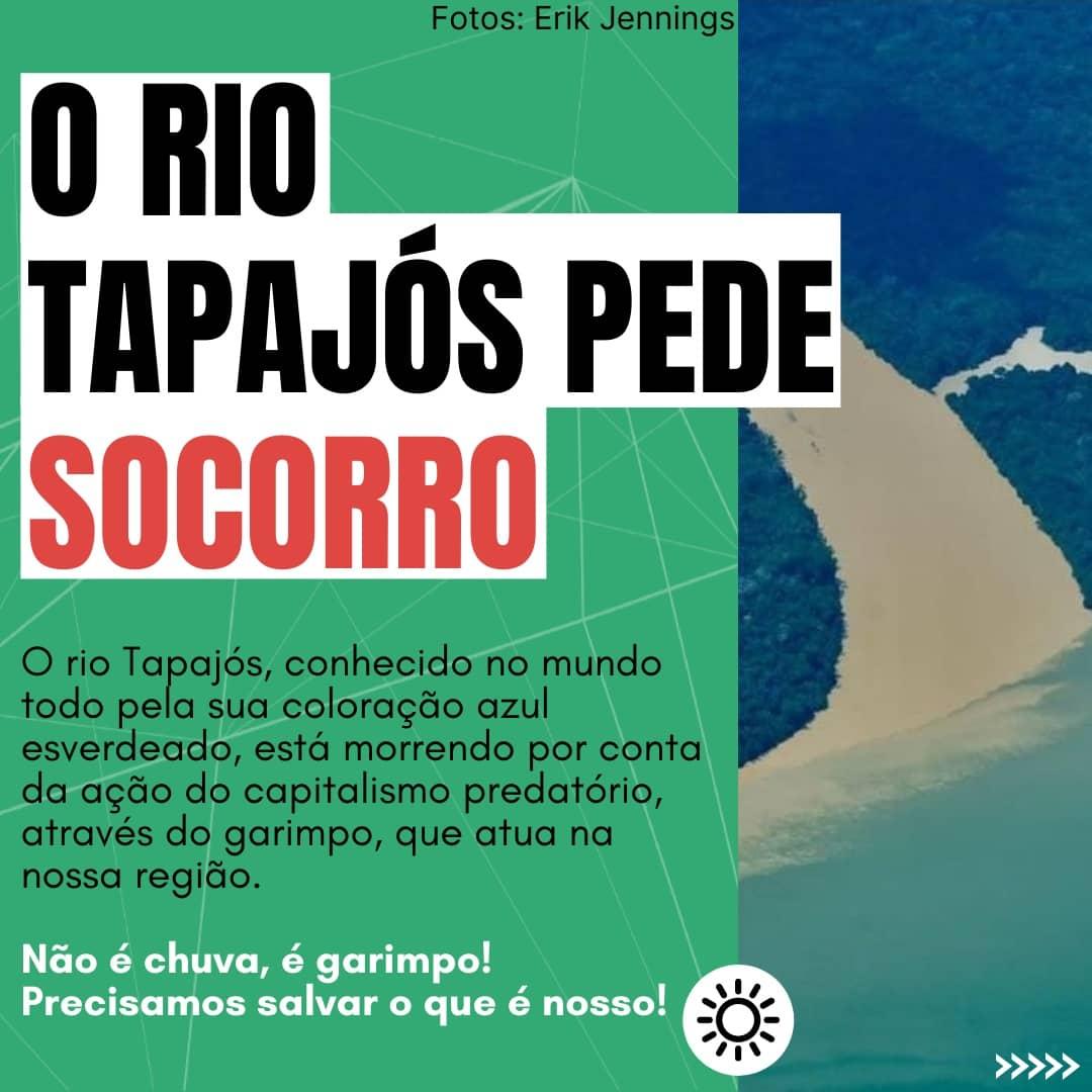 psol_santarem's tweet photo. O RIO TAPAJÓS PEDE SOCORRO!

Veja o que disse @marciopintopsol a respeito da destruição do nosso rio. O capitalismo predatório mata! Precisamos nos movimentar em defesa do que nosso!

#SalveORioTapajos
#RioTapajosPedeSocorro
#SOSRioTapajos https://t.co/mZQB6AE6d4