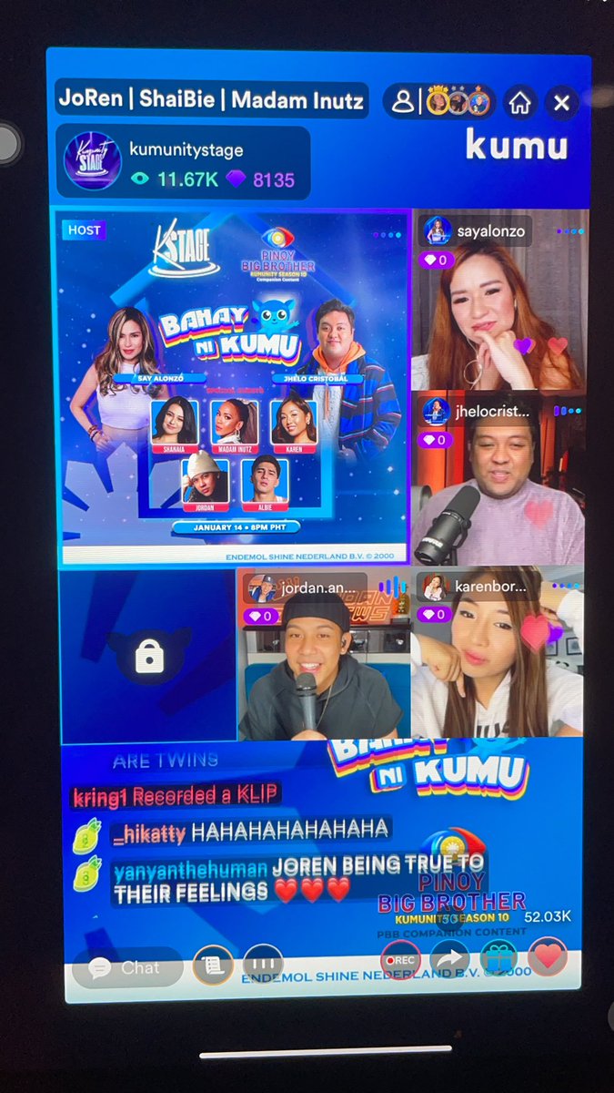 MrsWise03's tweet photo. Karen: are you for real Jordy?

Jordan: do i have a chance

Thanks sa 11k viewers. Puede pa humabol guys 💕

#BahayNiKumu #MrsWiseOnKumu https://t.co/TUV1gNwmEm