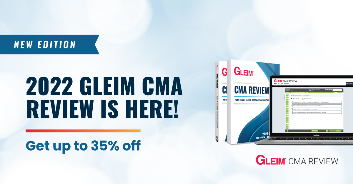 We are excited to announce that our 2022 CMA course is now available! The new edition is enhanced with digital note-taking, more step-by-step essay walkthroughs, and more hours of bite-sized CMA lectures. Save up to 35% here bit.ly/3DnL1Xs #EarnCMA #careergoals
