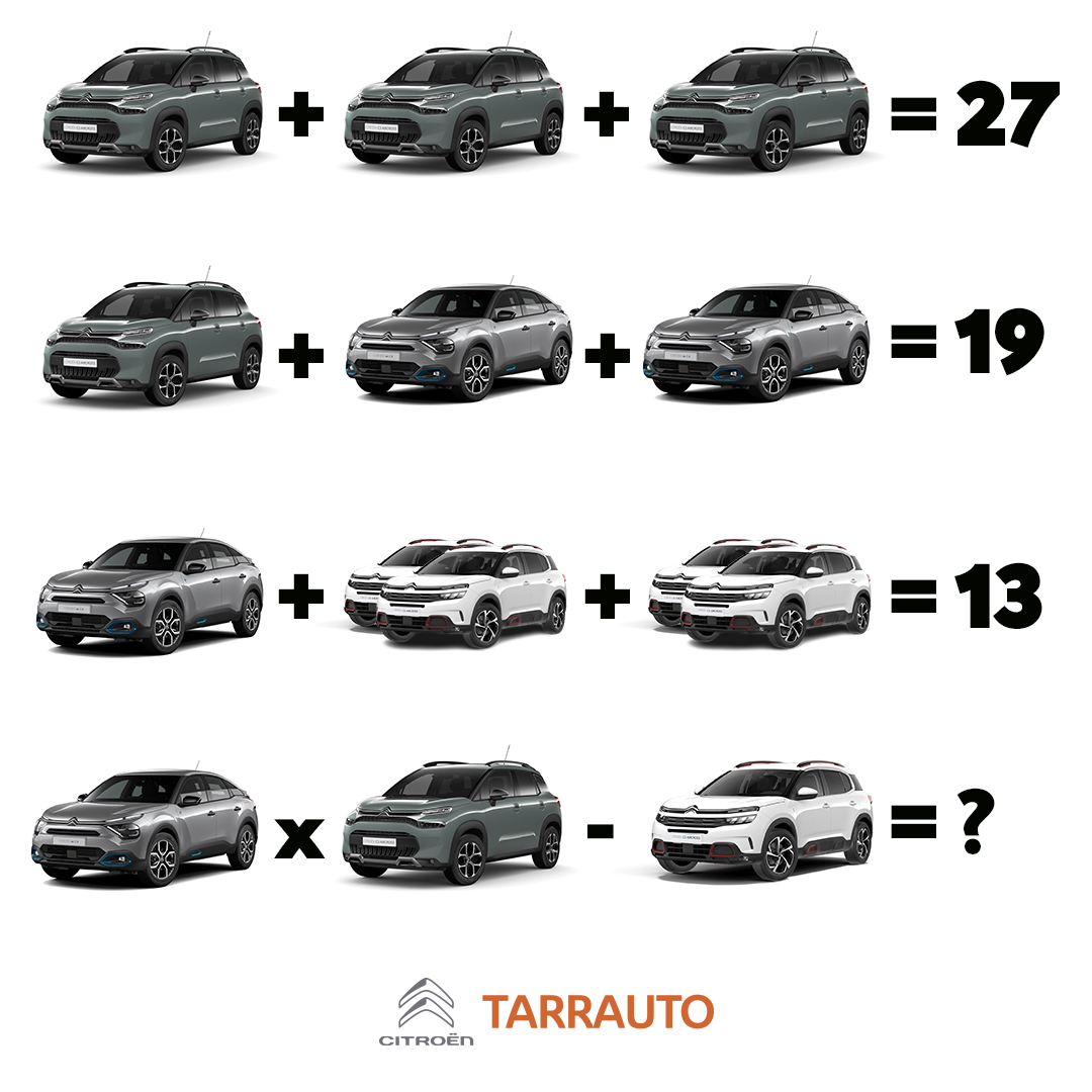 CitroenTarrauto's tweet photo. #FelizViernesAtodos. Hoy, #DíaMundialDeLaLógica, te proponemos un reto.
¿Serás capaz de resolverlo? ¡Te leemos!
-
#BonDivendresAtots. Avui, #DiaMundialDelaLògica, et proposem un repte.
Seràs capaç de resoldre'l? Et llegim!
-
#Citroën #Tarrauto #Tarragona #Tortosa #Reus https://t.co/Kv2d3y6Cws