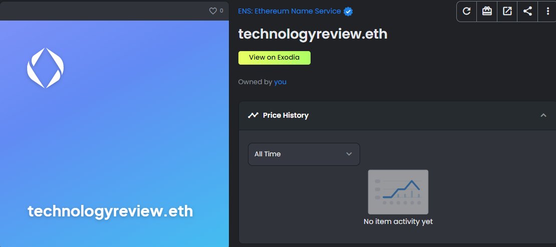 chrisds's tweet photo. @techreview Hi @techreview, would you have any interest in the technologyreview.eth domain to match your webpage?  If so let me know! ♥️ https://t.co/0ygodFDCo1