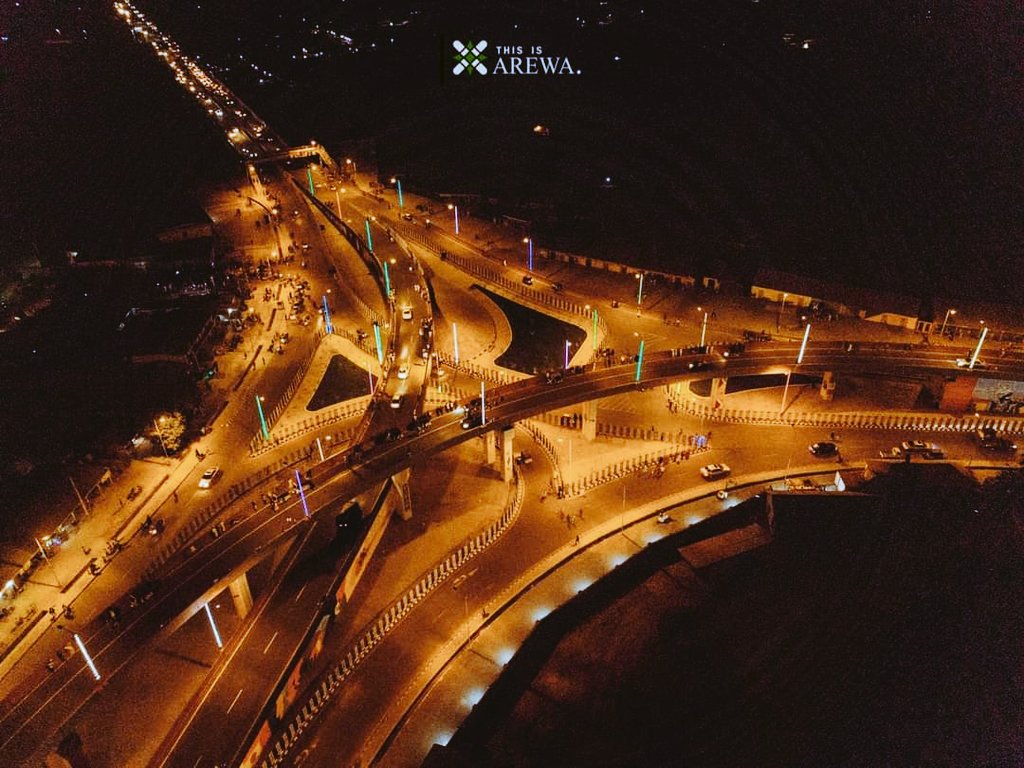 Haji_Shehu's tweet photo. Night view of Custom flyover, Maiduguri. Constructed by Governor @ProfZulum https://t.co/6f5eMs5Uvg
