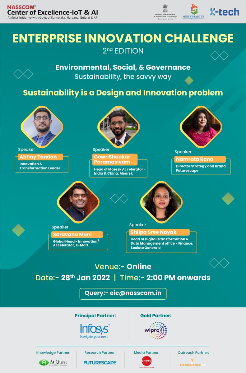 Join us for the 2nd edition of 𝐄𝐧𝐭𝐞𝐫𝐩𝐫𝐢𝐬𝐞 𝐈𝐧𝐧𝐨𝐯𝐚𝐭𝐢𝐨𝐧 𝐂𝐡𝐚𝐥𝐥𝐞𝐧𝐠𝐞, where our esteemed group of panellists will share their thoughts on “Sustainability is a Design &amp; Innovative problem.”
Register Now: coe-iot.com/eic/2nd-editio…