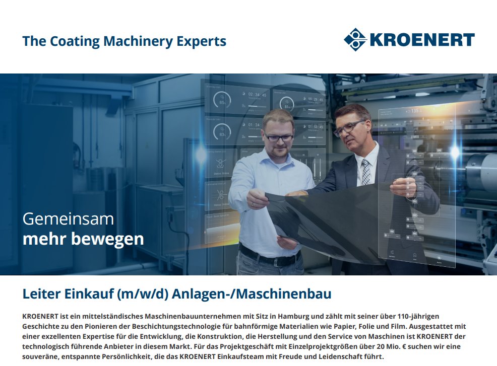 Wir suchen #Verstärkung! Für unser Projektgeschäft suchen wir eine souveräne, entspannte Persönlichkeit als #Leitung (m/w/d) für unseren KROENERT #Einkauf Was Sie erwartet und was Sie mitbringen sollten gibt’s hier: lnkd.in/eW6vqweQ
Wir freuen uns schon Sie kennenzulernen!