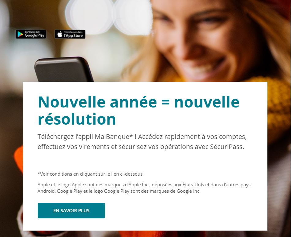 C_A_Lorraine's tweet photo. [#MaBanque] Nouvelle année = nouvelle résolution 🌟
Plus de sérénité et moins de charge de mentale : téléchargez l’appli #MaBanque et accédez rapidement à vos comptes, effectuez vos virements et sécurisez vos opérations avec SécuriPass.📱
👉 https://t.co/yYdJnEy5cS

#applimobile https://t.co/uPBnEKhi9X