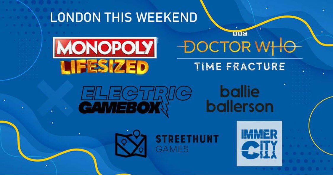 Thrill_Nation's tweet photo. We have some exciting plans in London this weekend which we can’t wait to check out… have you experienced any of these before!?

#FollowFriday

• @monopolyldn 
• @BallieBallerson 
• @StreetHunt3 
• @bbcdoctorwho: Time Fracture
• @Immer_City 
• @electricgamebox https://t.co/plZSgtUfdL