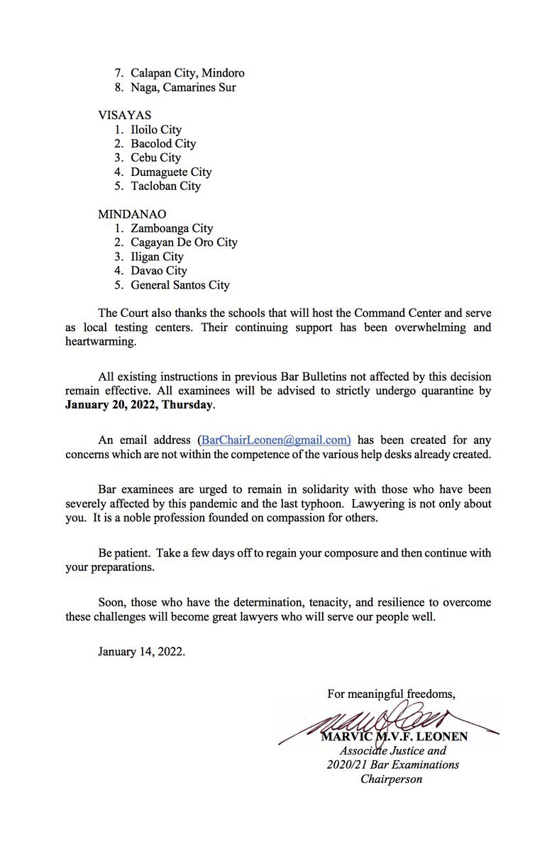 TheLaSallian's tweet photo. BREAKING: Bar Exams are rescheduled to February 4 to 6 by the Supreme Court in light of the surge in COVID-19 cases. | via @PhilstarNews https://t.co/7ls07yn0nW