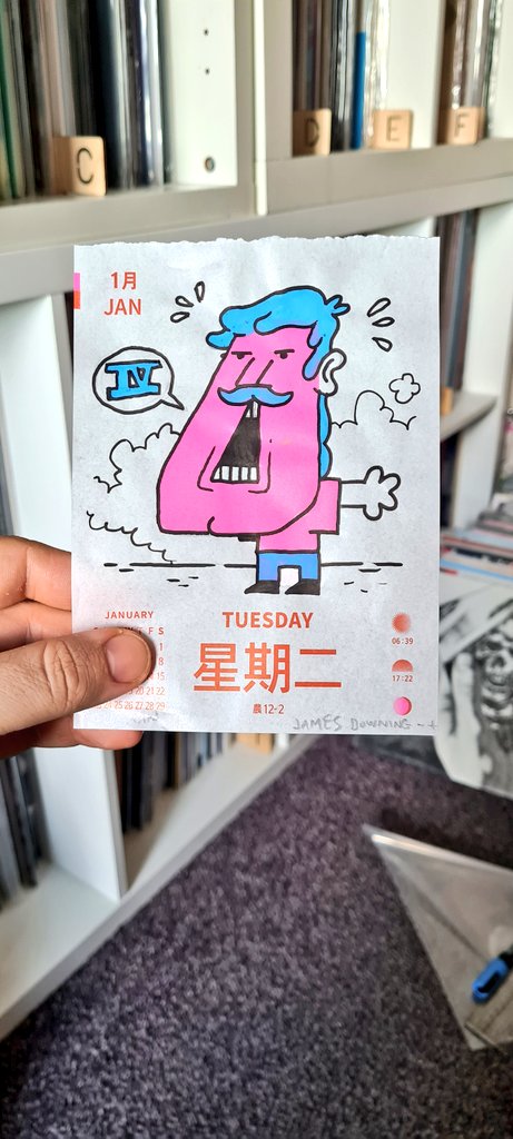 Cooooouk's tweet photo. I've been drawing on my page-a-day calendar every day so far this year, with the intention of doing the whole year. I post em on my Instagram stories every day, so go over there and follow me PLEASE ( it's still @cooooouk ) https://t.co/OisPVQaIYS