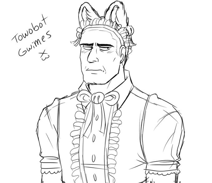 I am sorry to report that there is no cure for the illness that compels me to draw The Blight as a catboy maid #DeadbyDaylight #dbdfanart #TheBlight #TalbotGrimes 