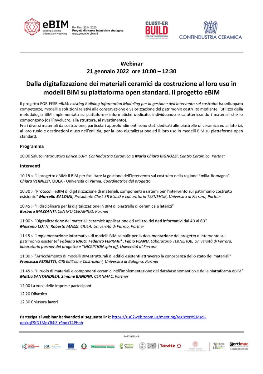 Laterizio's tweet photo. I risultati del progetto #eBIM “existing Building Information Modeling per la gestione dell’intervento sul costruito” presentati al webinar di venerdì 21/1 ore 10 #BIM #Digitalizzazione #piastrelle #laterizi
Per iscriversi:
https://t.co/0rfvocvQOc
https://t.co/LQa0KXsfbA https://t.co/2mIoV17cVl