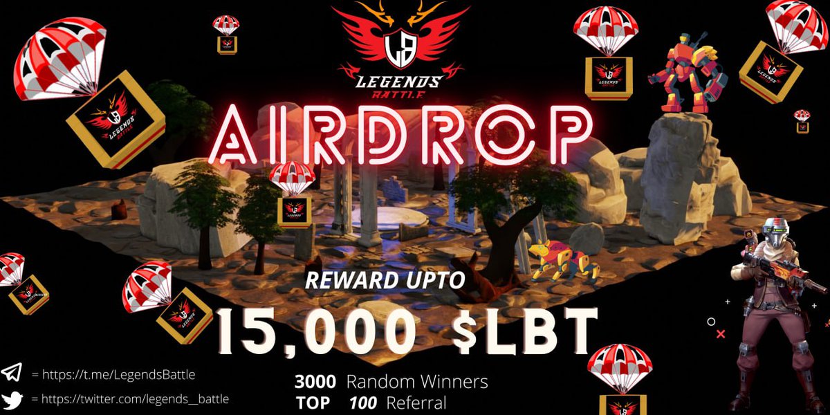 🚀 #Airdrop: Legends Battle
💰 Value: 15,000 $LBT
👥 Referral: 150,000 $LBT
📼 Audit: SolidProof
🗞 News: MarketWatch, Yahoo Finance
📒 Partnership: SolidProof
📅 End Date: 20th January, 2022

Talk with the Telegram Bot
t.me/LegendsBattleA…

#Airdrops #Crypto #giveaway