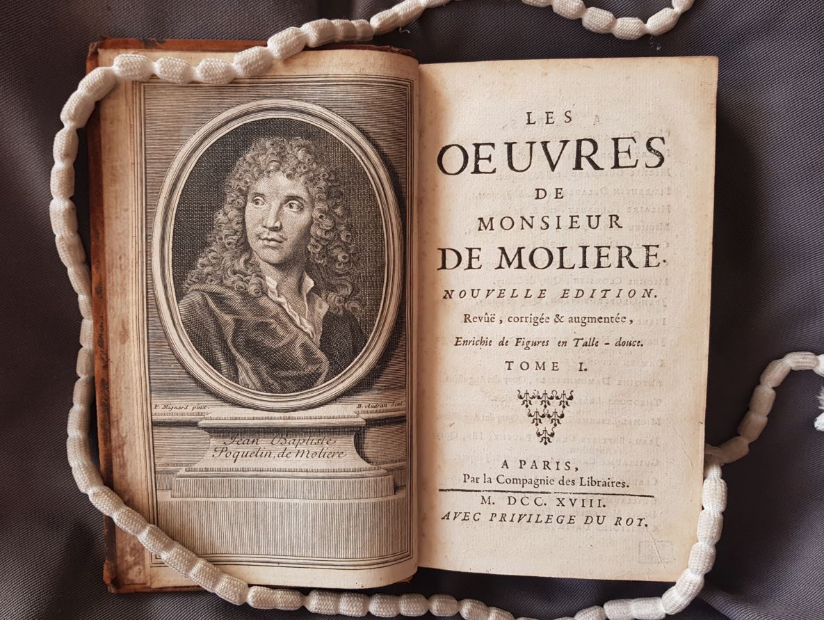 TrinCollLibCam's tweet photo. It's nearly #Moliere400! 🎭🎉 We celebrate the birth of Molière (15 January 1622) with this 1718 edition of his works, from the #CreweCollection in the #WrenLibrary. Catalogue record at https://t.co/ais1upfoHJ.
#Moliere2022 https://t.co/lVT5mT2IvY