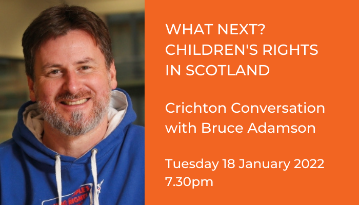 OUScotland's tweet photo. We're supporting a virtual event with @Bruce_Adamson, Children &amp; Young People’s Commissioner Scotland, exploring children's rights. Part of the #CrichtonConversations series. More info &amp; booking: https://t.co/JlSPtC2nqX

#ChildrensRights #CYPCS @CYPCS @CFDumfries https://t.co/ZX8tH3iPrr
