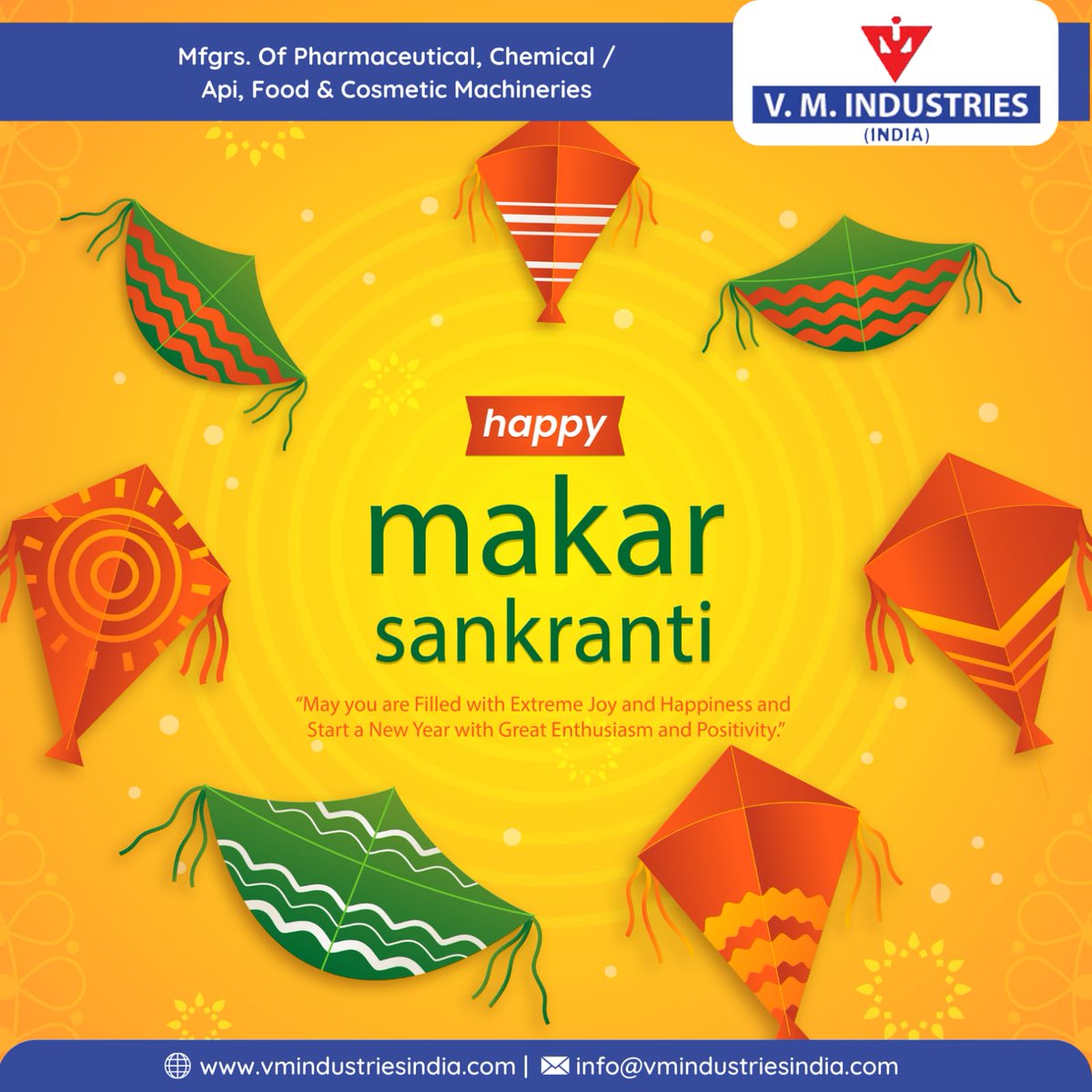 Happy makar Sankranti to all
Wishing you and your family lots of happiness and sweet wishes
#vmindustries #makarsankranti #happiness #sweetwishes