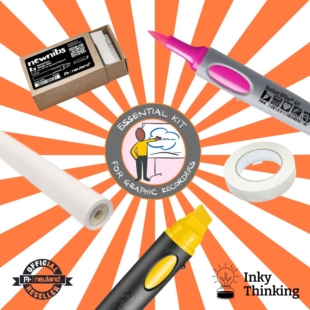 inkythinking's tweet photo. Check out some suggestions on what a Graphic Recorders kit bag could/should contain. Visit https://t.co/ScRIW4Z8yw to view the must, need and nice to have categories and shop Neuland product within the UK. 

#Graphic #artist #illustration #tools #inkythinking #seethevalue #kit https://t.co/BTJJvniwoM
