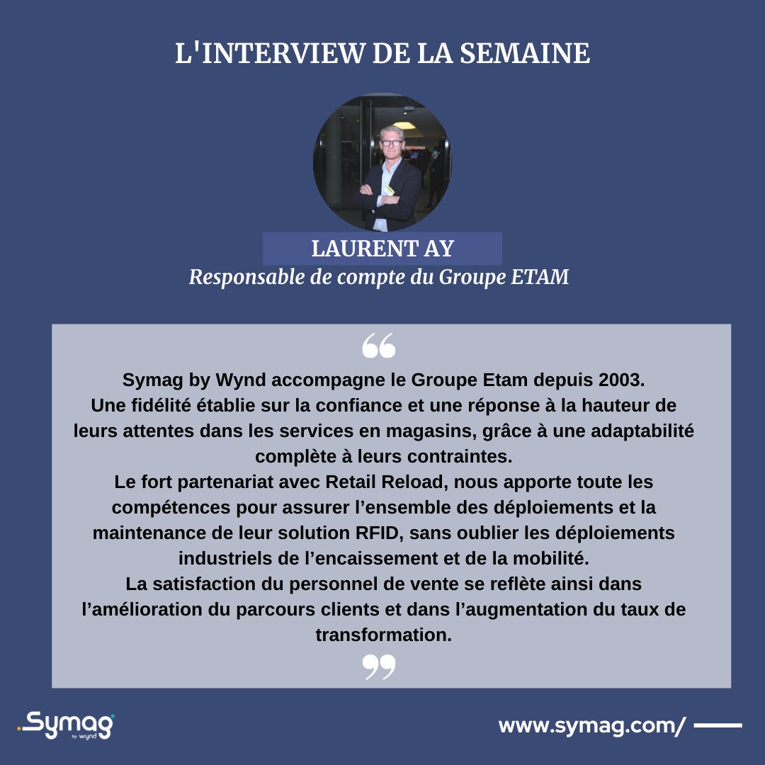 Rendez-vous avec Laurent AY dans notre interview de la semaine. En choisissant Symag vous vous assurez d’un déploiement réussi.

#Interview #Commercial #Déploiement #Projet #Symag