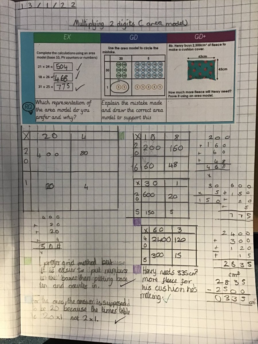 ravensdalejr's tweet image. Year 5 have returned this term with a fantastic attitude and worked hard to deepen their understanding of written multiplication through different representations! 👏 #everyoneisamathematician @WhiteRoseMaths @montgenev @NCETM