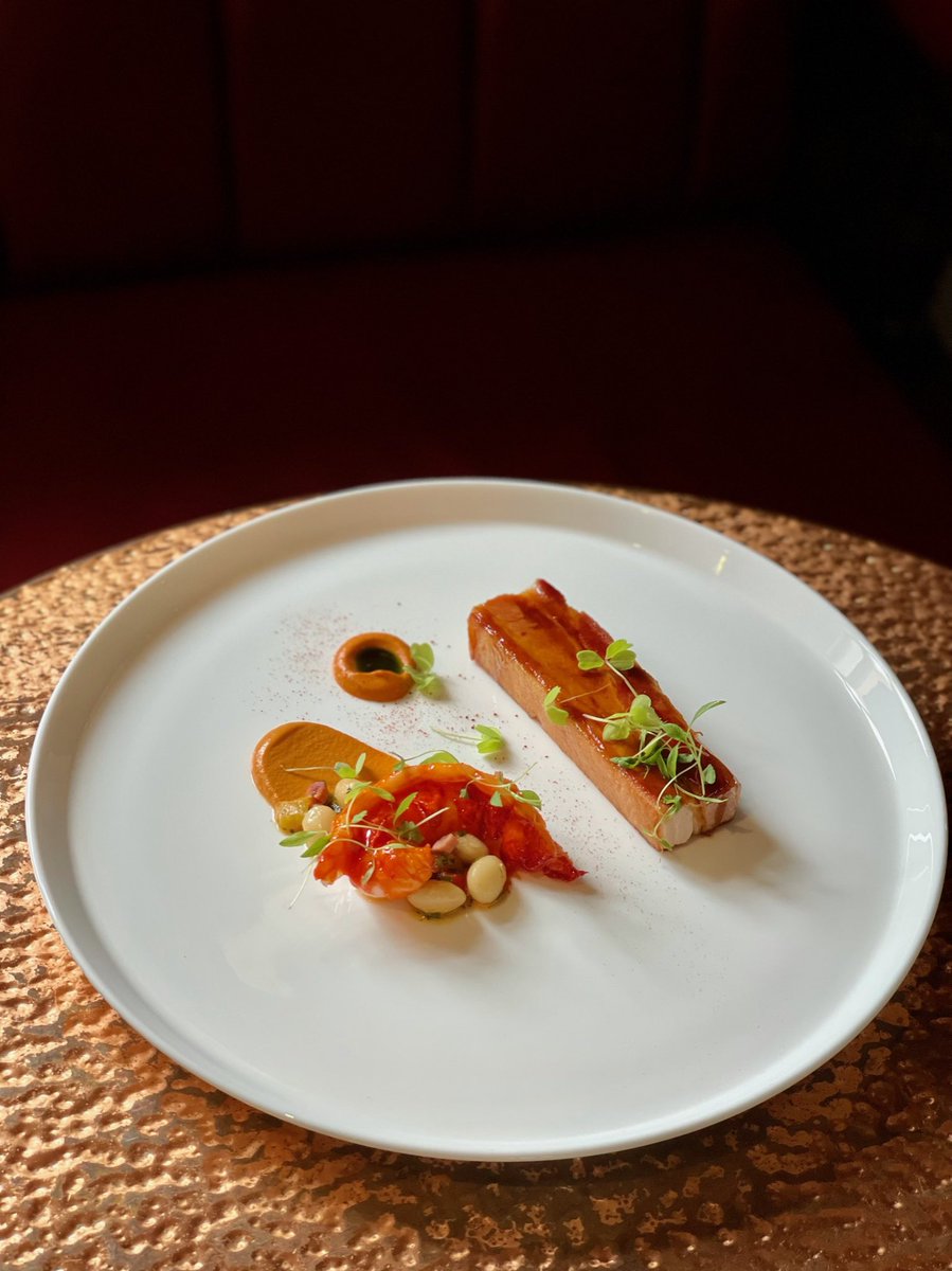 Pork and lobster. A perfect pairing from menus past. 
#thecrosskenilworth #michelinstar #kenilworth #warwickshire