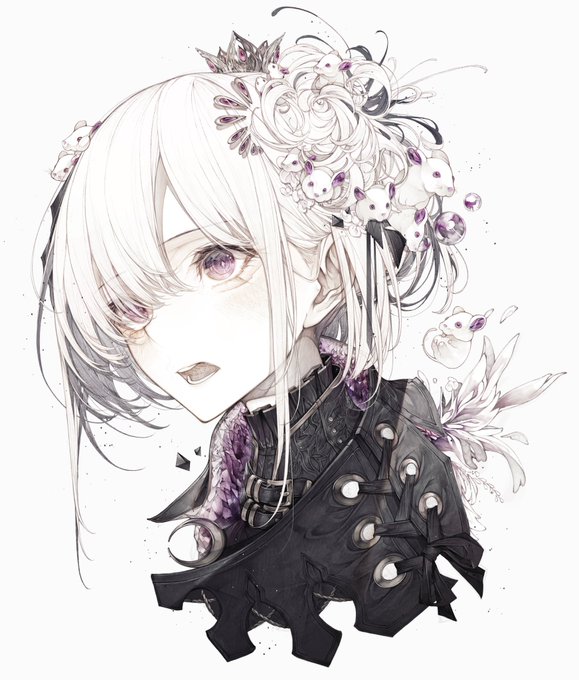 「open mouth white hair」 illustration images(Popular)