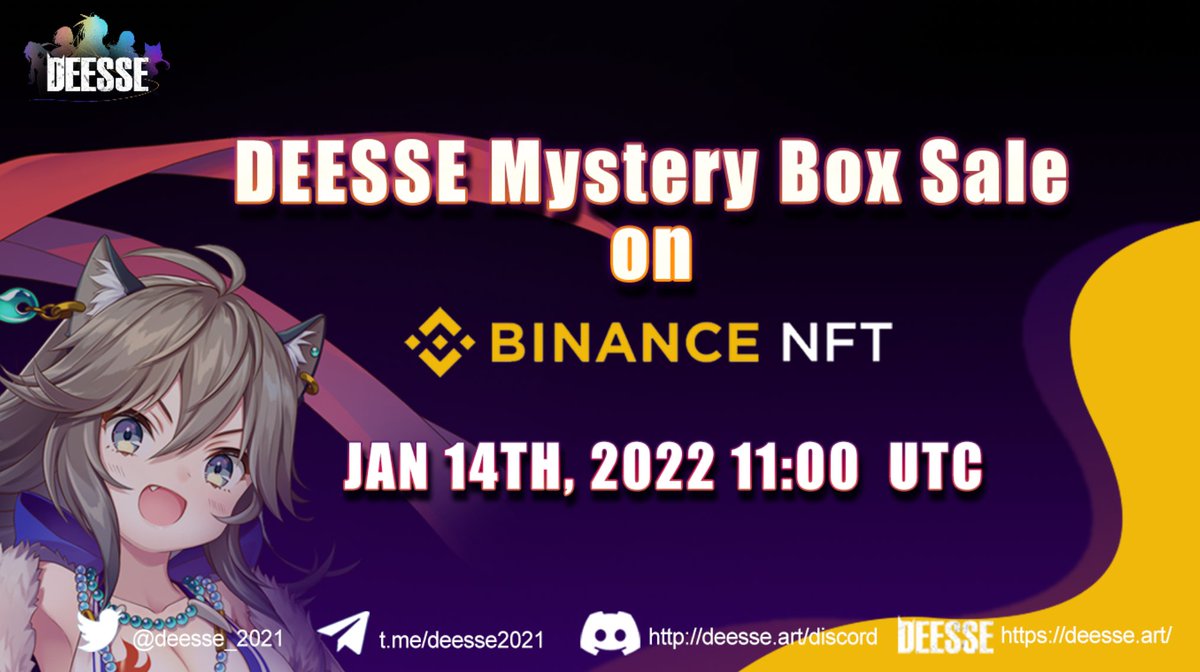 deesse_dao's tweet photo. 🚀#DEESSE Mystery Box launch on the Binance NFT Marketplace in Few hours! 
💫Only 16500 for this round!  Great chance to get valuable SSR NFT directly!!! 
👉Details and join in https://t.co/YdnkXsBnUu https://t.co/yos3yBylXq