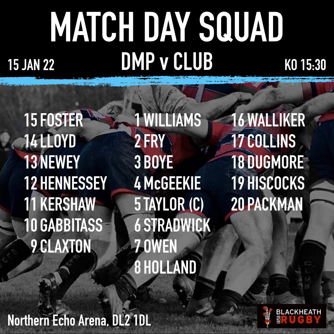Blackheath_1858's tweet photo. We’re playing @MowdenPark this Saturday in our first away game of 2022. Note the slightly later thank normal kick-off time of 15:30. Here’s your squad list…
#blackheathruby #blackheathfc #club #returntorugby #squadlist #kentrugby #nat1 #awaygame #2022rugby #blackheath https://t.co/mKJKupMxQt